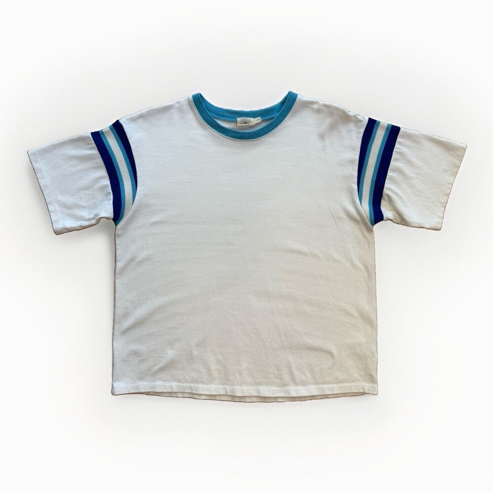 Faherty Sport Jersey Throwback Tee Women's Small Multicolor Cotton Short Sleeve